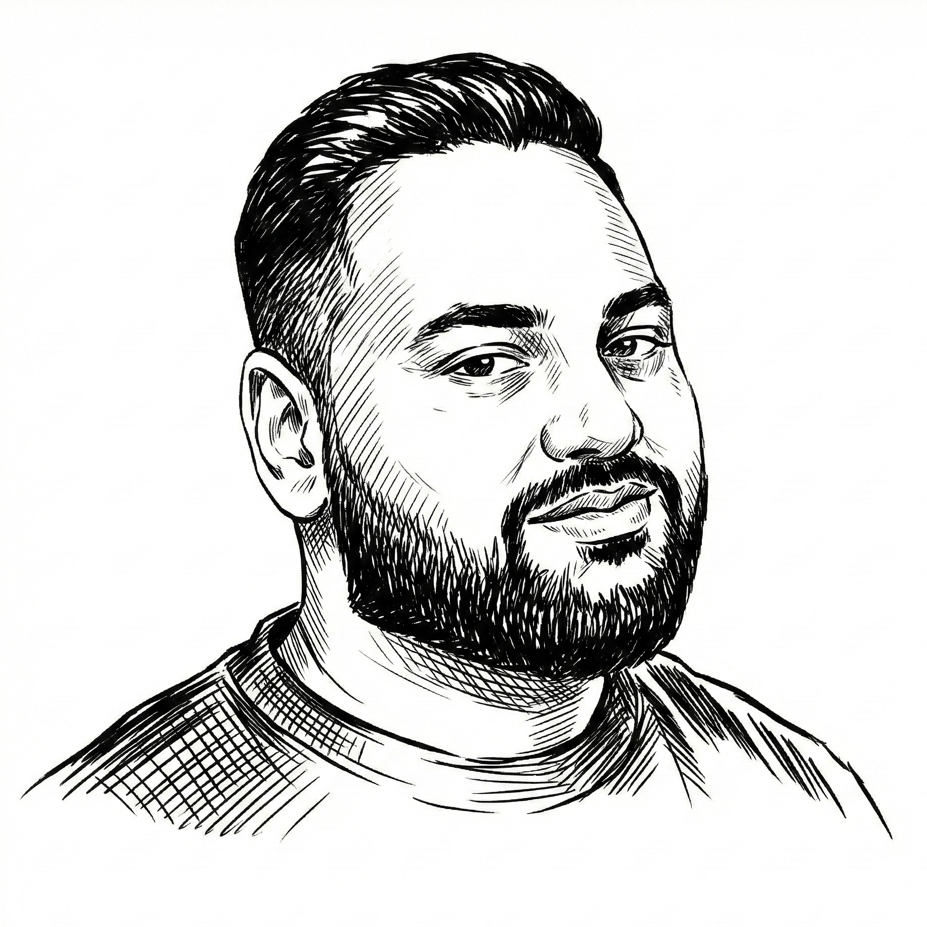 Illustrated portrait of Rishal Hurbans