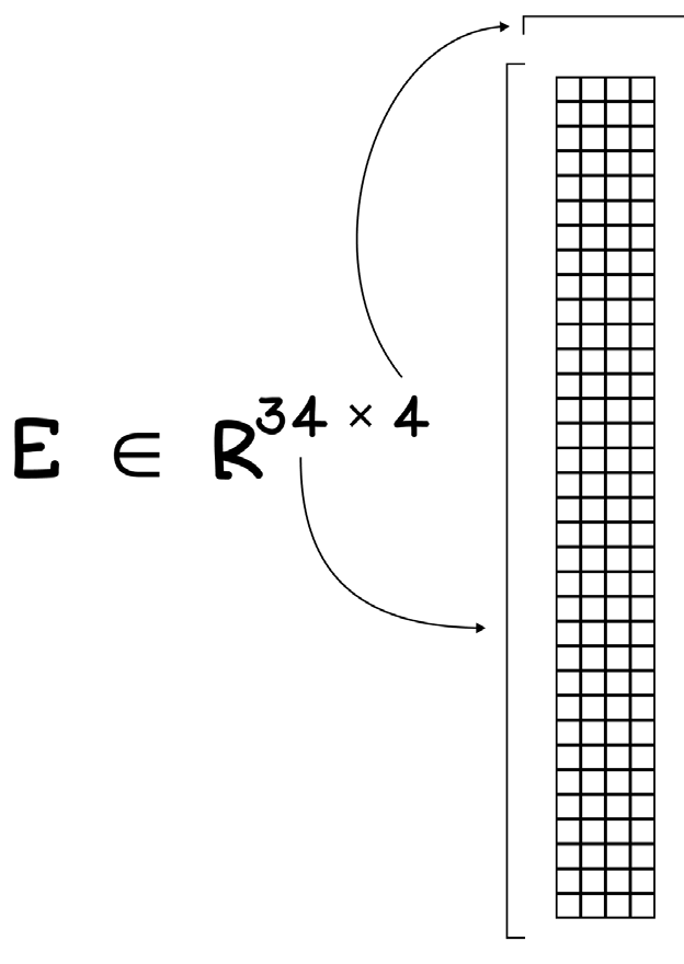 Embedding matrix lookup